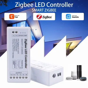 Zigbee Tuya Gateway RGB LED Controller IOS Android APP Alexa, Google Voice Control DIM CCT RGB RGBW RGBCCT LED Strip Light 5-24V