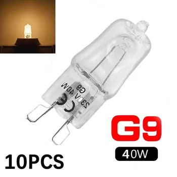 10STK 220-230V Halogen Lampe Perler 40W G9-Pærer af Høj Temperatur Ovn Belysning Pærer Hjem Loft Kabinet til Væg-Belysning