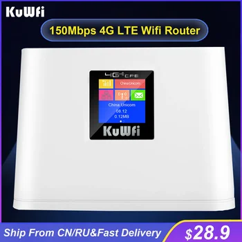 KuWFi 4G Router Wifi SIM-Kort 150Mbps Wireless Wi-Fi-Router Hjem Hotspot 4G CPE WAN LAN WIFI Modem Router