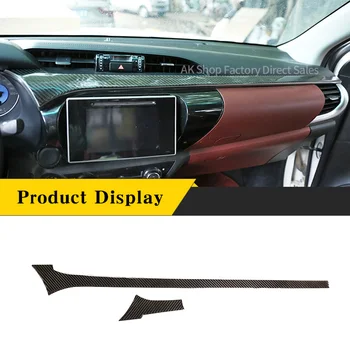 For Toyota Hilux 2015-2021 Ægte Carbon Fiber Center Konsol Trim Strip Panel Dekorative Sticker Bil Indvendigt Tilbehør