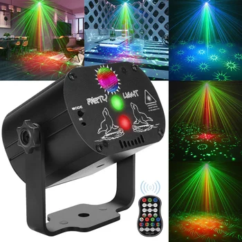 Nicrew Mini RGB Disco Lys 60 Mønstre DJ LED Laser Fase Projektor Farverige Lampe USB-Genopladelige Bryllup Fødselsdag Lamper