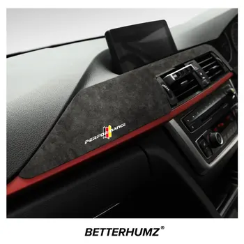 Alcantara Til BMW F30 F32 F33 F34 3 4 Serie Dashboard Instrument Panel Trim Dæksel M Performance Mærkat Bil Indvendigt Tilbehør