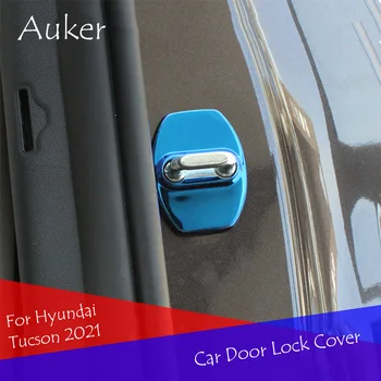Bil Døren Lock Dækker Caps Beskyttende Case Rustfrit Stål Styling For Hyundai Tucson NX4 2021 2022 Tilbehør