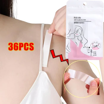 36Pcs Gennemsigtig Klar dobbeltklæbende Tape for Kvinder Sticky Tøj Kjole Organ, Huden Anti-Eksponering Selvklæbende Mærkat Strimler