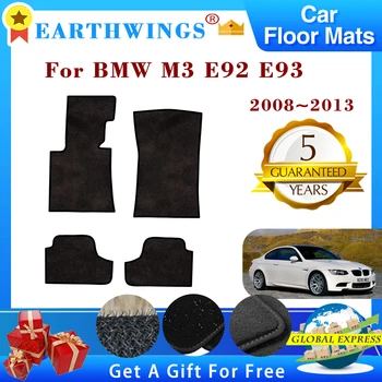 For BMW M3 E92 E93 2008~2013 2009 2010 Bil gulvmåtte Tæpper Panel Footpads Tæpper Dække Cape Anti-slip trædepude Auto Tilbehør
