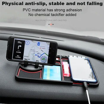 Multi-Funktionel Bil Anti-Slip Mat Auto Telefonholder, Der Er Non-Slip Sticky Anti Slide Dash Telefon Montere Silikone Dashboard Bil Pad Mat