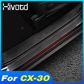 Mazda CX30 CX-30 2022-2020 Tilbehør til Bil, Dør Karmen Protector Pedal Pad Klistermærker Carbon Fiber Anti Kick Film Indvendige Dele