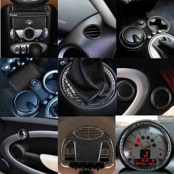 Bil, boligindretning Beskyttelse af Sort Carbon Fiber Sticker Til BMW MINI Cooper R55 R56 R57 2007-2010 Styling Tilbehør