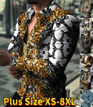 2023 Langærmet Shirt til Mænd Casual Mænds Shirt-Knappen Shirt til Mænd 3D-Printet Skjorte Forår og Efterår Smuk Stående Krave