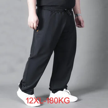 Sommeren mænd is silke bukser sport geometri sweatpants plus size 8XL 12XL 14XL 15XL løs ud af døren arbejde ud casual bukser fitness