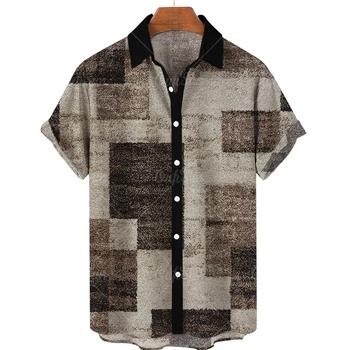 2023 Sommeren Patch Retro 3d Mænds Hawaii Skjorte til Mænd 5xl Åndbar Shirt kortærmet Pullover Mænds Top Ferie Tøj