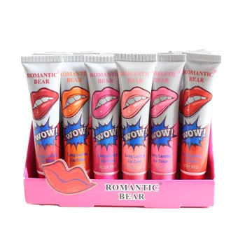 24Pcs 6 Farver Korea Peel Off Liquid Lipstick Vandtæt Langvarig Fugtighedscreme Lip Gloss Tear Off (riv af Lip Gloss Lip Tint Kosmetiske