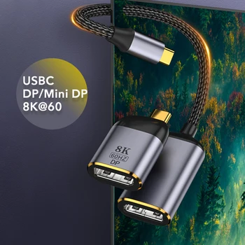 USB-C DP/Mini DP 8K@60 Kabel Type C Display Port 1.4 Adapter Thunderbolt 3 Converter 4K-60Hz Displayport til MacBook HDTV