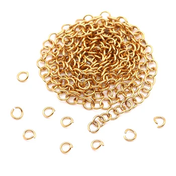 100mm/masse Rustfrit Stål Guld Åbne Hoppe Ringe Direkte 4 5 6 8 mm Split Ringe Stik til gør det selv Smykker Ewelry Resultater Gør