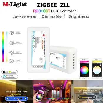 DC12V 24V Zigbee 3.0 Trådløse Controller Lysdæmper 5050 3528 RGB/RGBW/RGBCW/CCT LED Strip Lights Smart For Tuya/SmartThings/Alexa