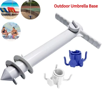 3/5 Spin Parasol Stå med Krog Skær Spiral Paraply Plug-Udstyr Paraply jordspyd Udendørs Rejser Tilbehør