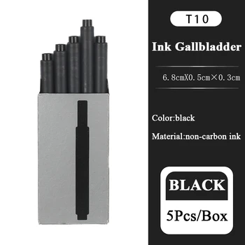 Sort T10 Disponibel Fountain Pen Blæk 5Pcs/Box Til Lingmei Pen Ikke-carbon Erstatte Refill Dropshipping