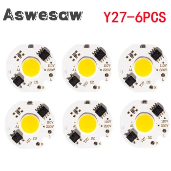 6PSC LED 3W 5W 7W 9W 10w 12w COB Chip Lampe 220V Smart IC-Ingen har Brug for Driver LED-Pære, for Oversvømmelse Lys Kold hvid Varm hvid