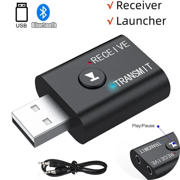 Trådløs Bluetooth-Kompatible 5.0 Skifte USB-Modtageren Sender 3,5 mm Jack AUX Audio-Dongle, Adapter til Bil Bærbare computere, iPad TV