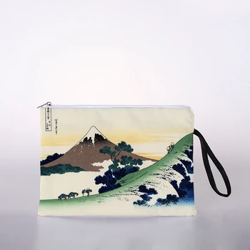 Japansk stil ukiyoe print kosmetik taske lady makeup opbevaringspose farve rejse opbevaringspose