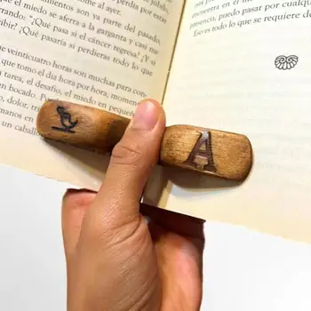 Bogmærke Tegnefilm Finger-trykke på en Kreativ Form, Træ-Bogmærke Træ-Bogen-Side Holder Tommelfinger Bogmærke for Børn