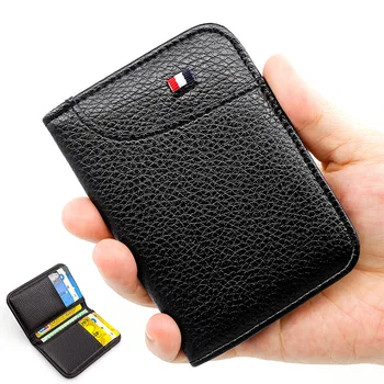 Bærbare Super Slanke og Bløde Wallet PU Læder Mini Kreditkort Tegnebog, Pung Kort Indehavere Mænd Tegnebog Tynd Lille Kort Tegnebøger