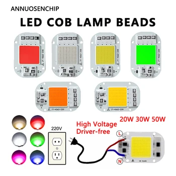 LED COB Lampe Perler 30W 20W 50W Høj Spænding Driver-Gratis AC 110V 220V Anti-Surge Fulde Spektrum Chip For planternes Vækst Oversvømmelse Lys