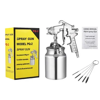 Pneumatisk Sprøjte Sølv Anti-Rust Maling Sprøjte HVLP Spray Maling Maskine Med 1,8 mm 0,5 mm Dyse Håndtere Spray Værktøj