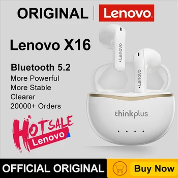 Lenovo X16 Trådløse Bluetooth-Fone Ørepropper HiFi Musik Hovedtelefon Med Mikrofon Auriculares Hovedtelefoner Sports Headset 300mAh Opladning Box