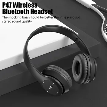 P47 Trådløse bluetooth hovedtelefoner Med Mikrofon støjreducerende Headset Stereo Lyd Hovedtelefoner Sports Gaming Hovedtelefoner Understøtter PC