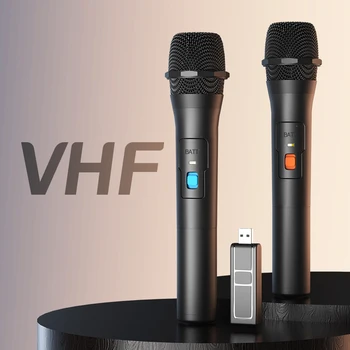 1 Par VHF Trådløse Mikrofon-System-Kits USB-Modtager Håndholdte Karaoke Home Party Smart TV-Højttaleren Sang Mic Fase Optagelse