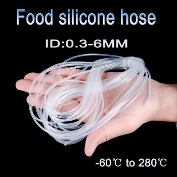 ID0.3-6mm fødevaregodkendt Transparent Gummi-Slange Micro Fleksibel, Blød Silikone Rør Rør,Fleksible Silikone Tube