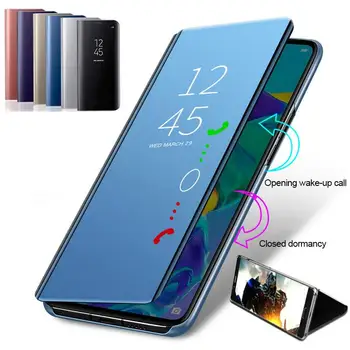 Spejl Flip taske Til Samsung Galaxy A10 A30 A40 A50 A70 A80 M20 M30 J4 Plus J6 2018 S7 kant S8 S9 Plus S10 Note 10 Pro 8 9 Dække