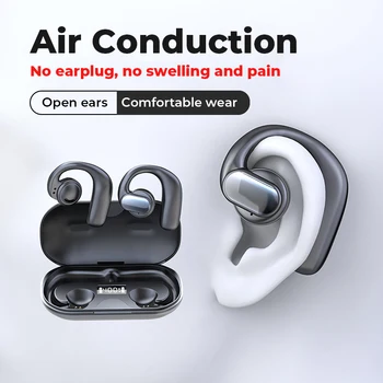 Opgraderet Luft Conduction Bluetooth Hovedtelefoner Sport, Trådløse Hovedtelefoner, HiFi Stereo Øretelefoner, der Ikke-i-ear Øresnegl Headset med Mic