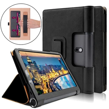 Luksus-Book Flip Cover Tilfældet for Lenovo Yoga Fane 5 YT-X705F Smart Tab YT-X705 Tablet med håndrem-Kort Slots + Gratis Gave