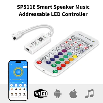 PAUTIX Pixel LED Strip SP511E SP611E Controller WS2811 WS2812B Musik Bluetooth, Wifi Alexa Google Startside App IR38 Taster, Indbygget Mikrofon