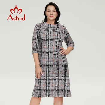 Astrid Kjoler 2022 For Kvinder Tøj Plaid Klassiske Løs Daglige Kontor Vintage Kjoler Elegant Kvinde Tøj Lomme
