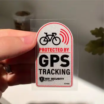Denne Cykel er Beskyttet Af GPS TRACKING Alarm Klistermærke, Advarsel Reflekterende Vinyl Klistermærker Anti-Tyveri Decal Til Scooter,Motorcycl