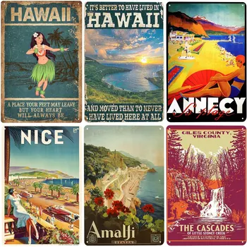 Hawaii Vintage Metal Sign-Stranden og Øl vægdekoration Ocean Kalde Kunst Plakat Dykning Liv Plade Bar, Pub, Café, Home Decor N458
