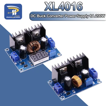 XL4016 LED-Voltmeter PWM Justerbar 4-36V-1,25-36V Step-Down Bord Modul Max 8A 200W DC-DC Buck Konverter, Strømforsyning