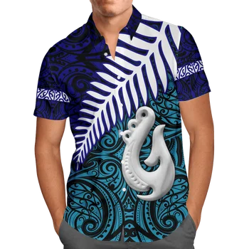 Polynesiske Mønster Mænds Kald Revers Camisa 3d-Print Åndbar Hawaii-Skjorter Mænd Kvinder Sommer Strand kortærmet Bluse