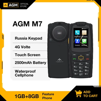 Engelsk Rusland Tastatur Robust Telefon, AGM M7 4G Volte Android mobiltelefoner Vandtæt Touch Screen Mobiltelefon 2500mAh Mobiltelefon