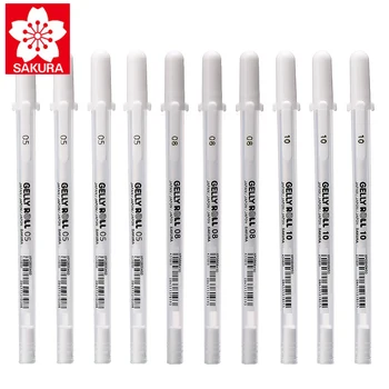 10stk Sakura XPGB Jelly Roll 0.3/0.4/0.5 mm Hvid Gel Pen Fremhæve liner for Kunst Markør Design Tegneserie/Manga Maleri af Forbrugsstoffer