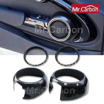 Bil Døren Horn Dekorativ Ring Carbon Style Mærkat Beskyttende Cover Til BMW MINI CooperS JCW F55 F56 F57 Styling Tilbehør
