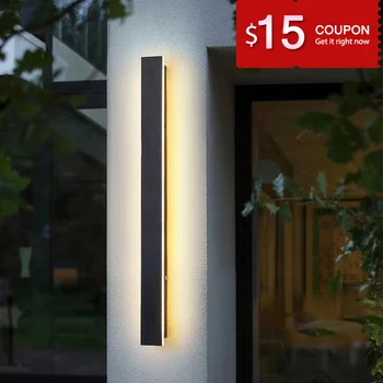 Vandtæt LED Udendørs væglampe Lang Strimmel IP65 Have Lys Udsøgt akryl lyskilde landskabsarkitekt