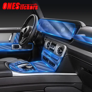 For Mercedes-Benz G-Klasse W464 G500 G350 G63 AMG 2019-2022 Bilens dørhåndtag Center Konsol Gear, Navigation TPU Beskyttende Film