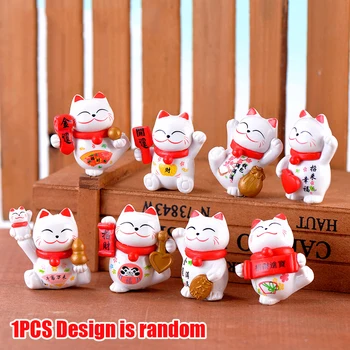 1STK Bil Mini-Lucky Cat Pynt Kagen PVC Hjem, Bil, boligindretning, Kreative Gave Kawaii Lucky Cat Maneki Neko Pynt