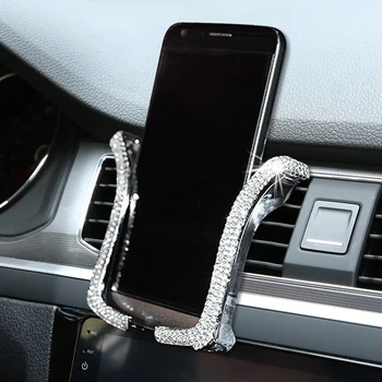 Universal Bing Bil telefonholder med Krystal Rhinestone Bil Air Vent Mount Klip Mobiltelefon Holder til iPhone Samsung Bil Holder