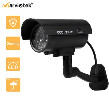 Dummy Kamera Vandtæt Udendørs Home Security Video Overvågning CCTV Dummy Kameraer Bullet Kamera Med LED Lys Falske Kamera