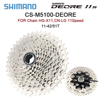 Original SHIMANO Deore CS HG M5100 11-Speed Kassette 11-42T 11-51T HYPERGLIDE MTB cykel 11V mountainbike Sprocke svinghjul